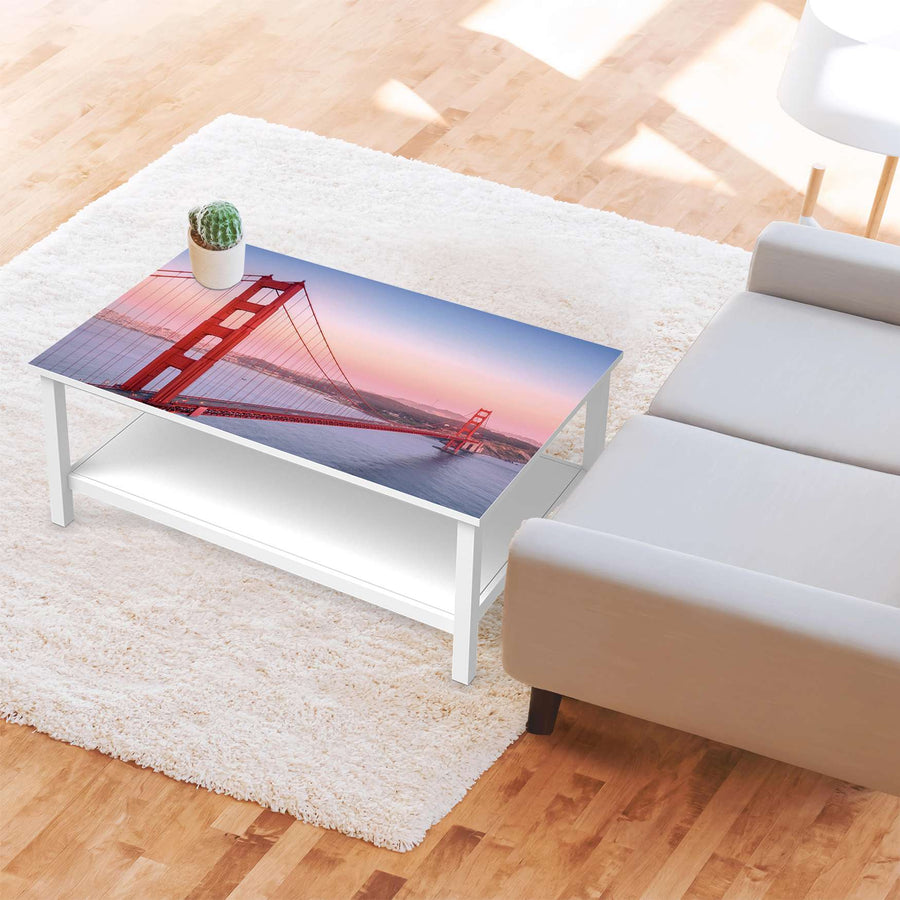 Möbelfolie Golden Gate - IKEA Hemnes Couchtisch 118x75 cm - Wohnzimmer