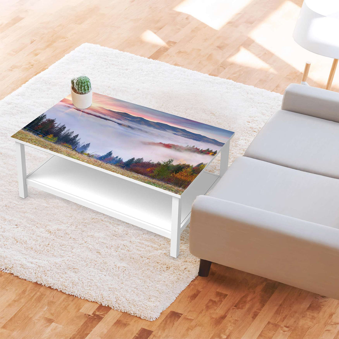Möbelfolie Herbstwald - IKEA Hemnes Couchtisch 118x75 cm - Wohnzimmer