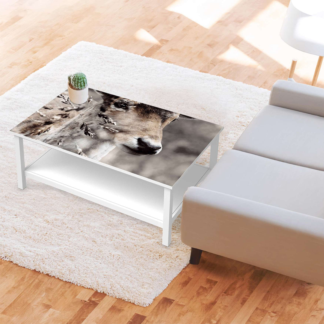 Möbelfolie Hirsch - IKEA Hemnes Couchtisch 118x75 cm - Wohnzimmer