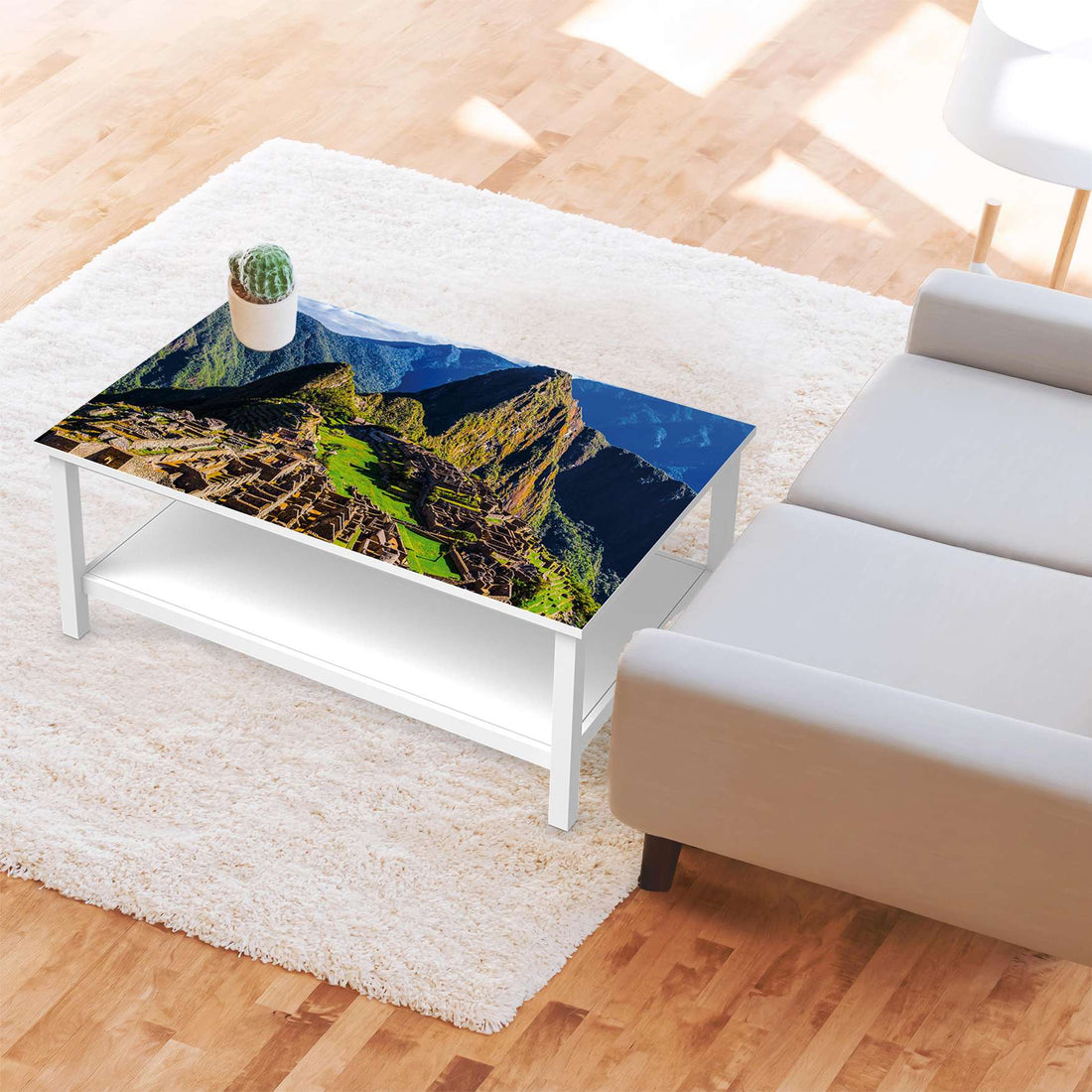 Möbelfolie Machu Picchu - IKEA Hemnes Couchtisch 118x75 cm - Wohnzimmer