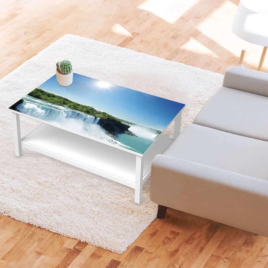 Möbelfolie Niagara Falls - IKEA Hemnes Couchtisch 118x75 cm - Wohnzimmer