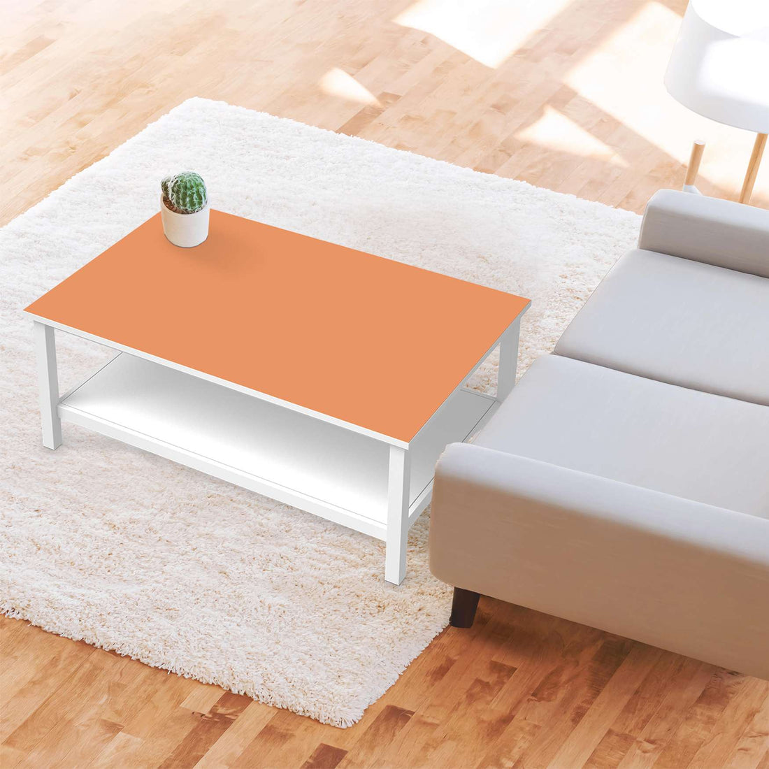 Möbelfolie Orange Light - IKEA Hemnes Couchtisch 118x75 cm - Wohnzimmer