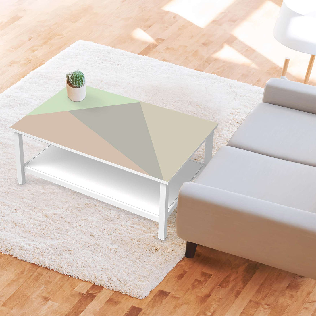 Möbelfolie Pastell Geometrik - IKEA Hemnes Couchtisch 118x75 cm - Wohnzimmer