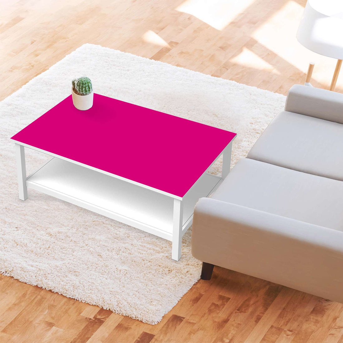 Möbelfolie Pink Dark - IKEA Hemnes Couchtisch 118x75 cm - Wohnzimmer