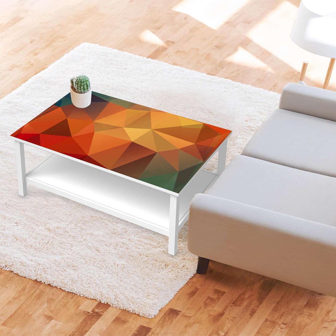 Möbelfolie Polygon - IKEA Hemnes Couchtisch 118x75 cm - Wohnzimmer