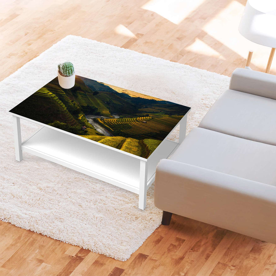 Möbelfolie Reisterrassen - IKEA Hemnes Couchtisch 118x75 cm - Wohnzimmer