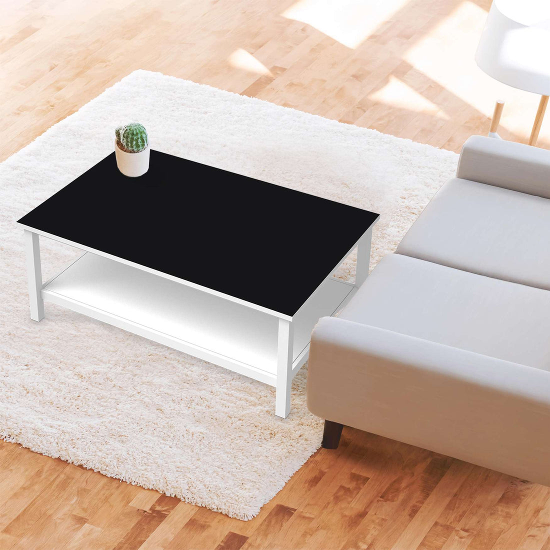 Möbelfolie Schwarz  - IKEA Hemnes Couchtisch 118x75 cm - Wohnzimmer