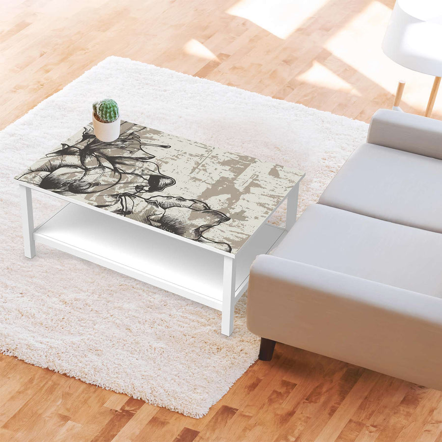 Möbelfolie Styleful Vintage 1 - IKEA Hemnes Couchtisch 118x75 cm - Wohnzimmer