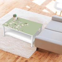 Möbelfolie White Blossoms - IKEA Hemnes Couchtisch 118x75 cm - Wohnzimmer