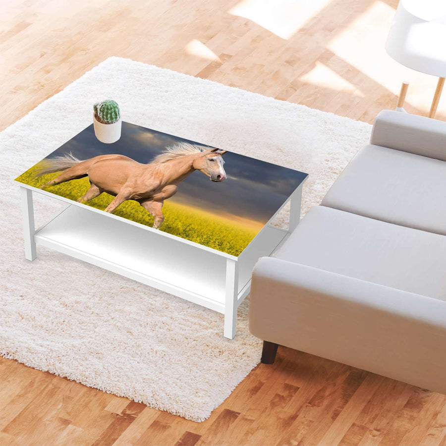 Möbelfolie Wildpferd - IKEA Hemnes Couchtisch 118x75 cm - Wohnzimmer