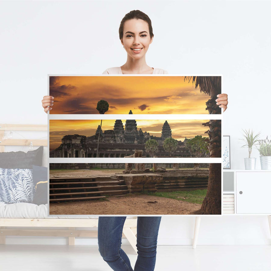 Möbelfolie Angkor Wat - IKEA Hemnes Kommode 3 Schubladen - Folie