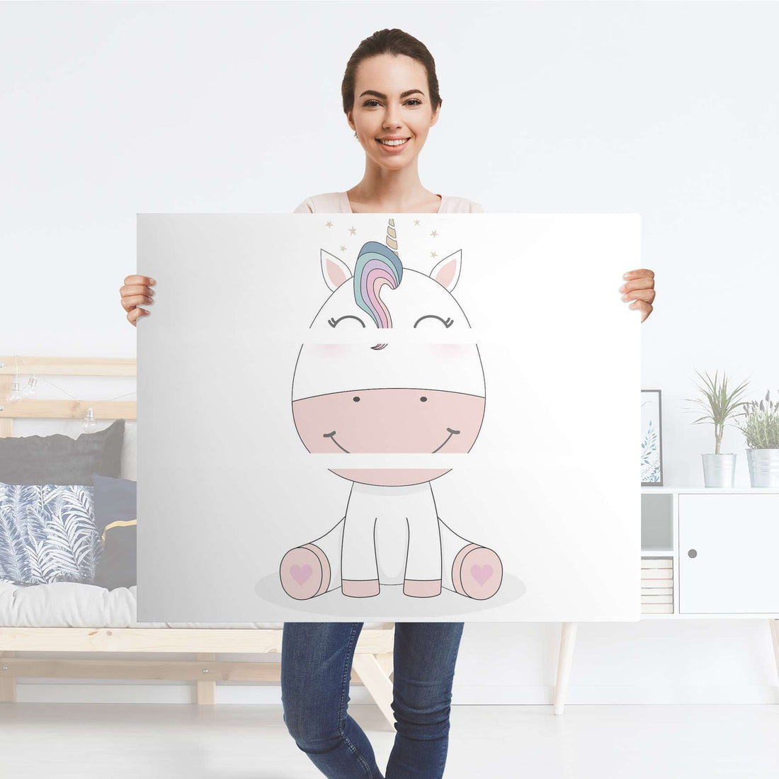 Möbelfolie Baby Unicorn - IKEA Hemnes Kommode 3 Schubladen - Folie