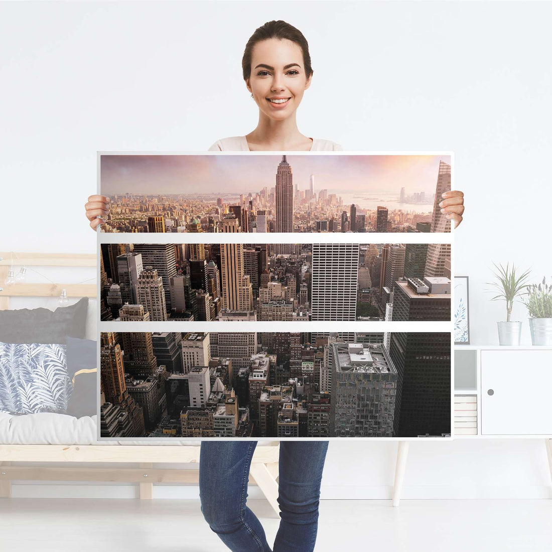 Möbelfolie Big Apple - IKEA Hemnes Kommode 3 Schubladen - Folie
