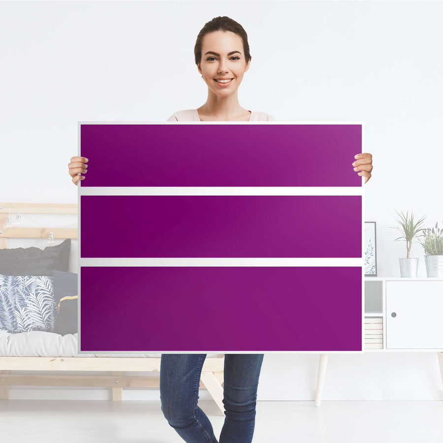 Möbelfolie Flieder Dark - IKEA Hemnes Kommode 3 Schubladen - Folie