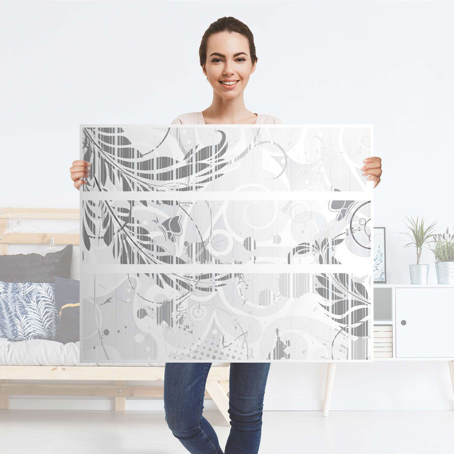 Möbelfolie Florals Plain 2 - IKEA Hemnes Kommode 3 Schubladen - Folie