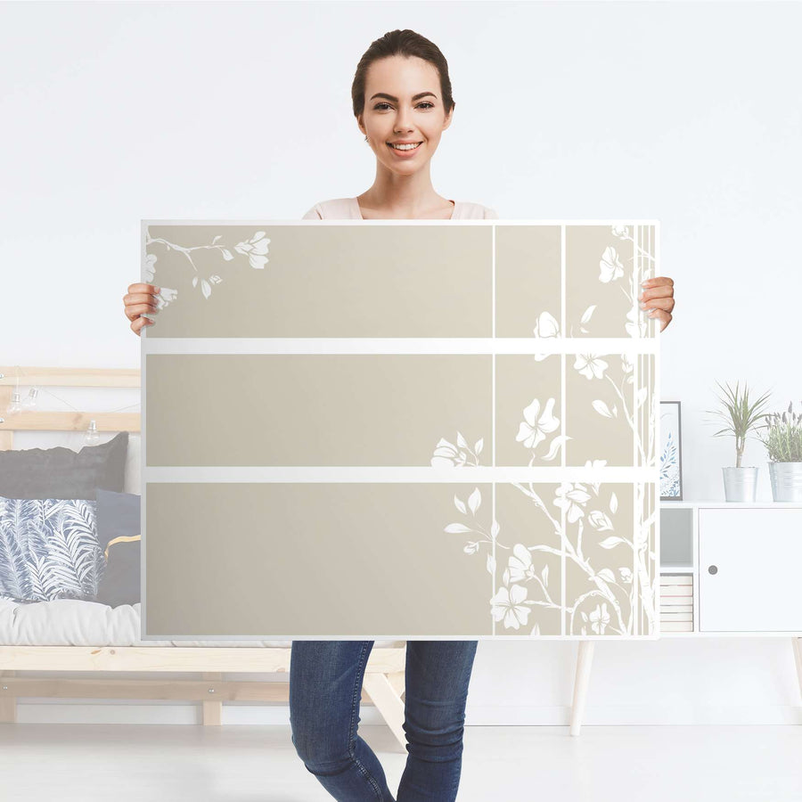 Möbelfolie Florals Plain 3 - IKEA Hemnes Kommode 3 Schubladen - Folie