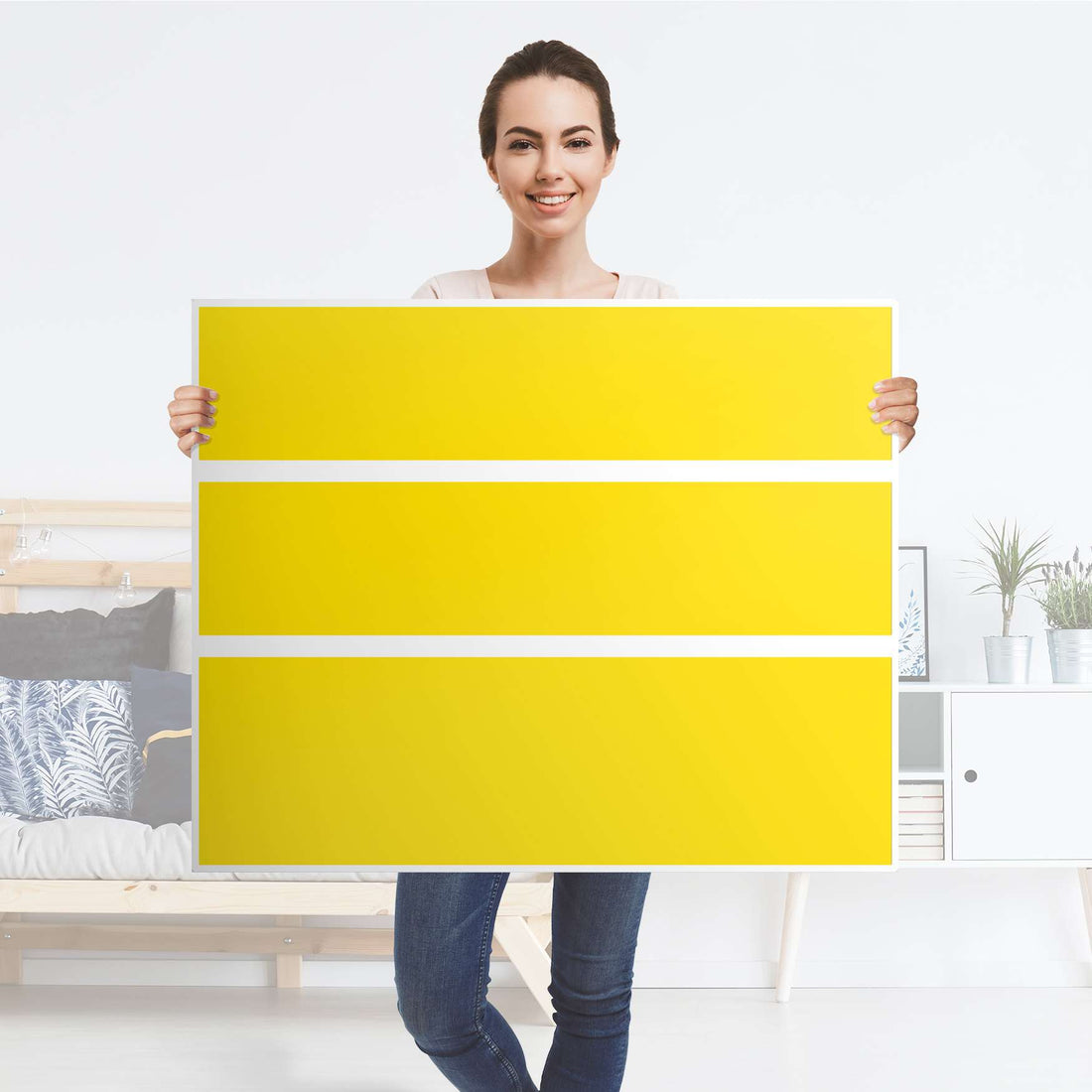 Möbelfolie Gelb Dark - IKEA Hemnes Kommode 3 Schubladen - Folie