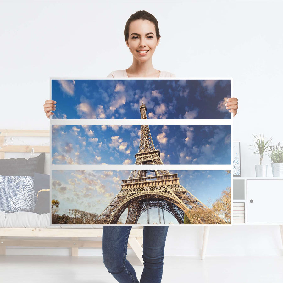 Möbelfolie La Tour Eiffel - IKEA Hemnes Kommode 3 Schubladen - Folie