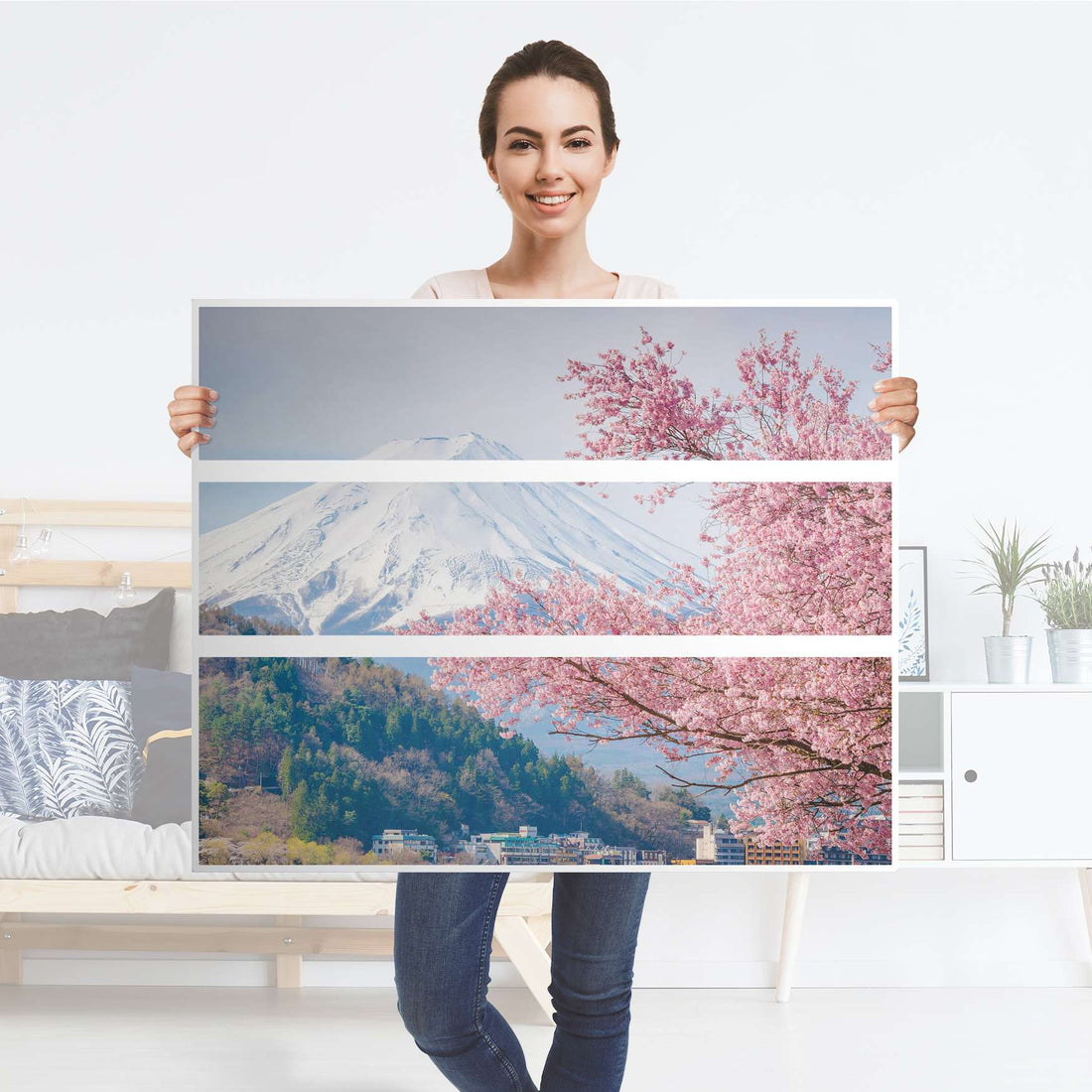 Möbelfolie Mount Fuji - IKEA Hemnes Kommode 3 Schubladen - Folie