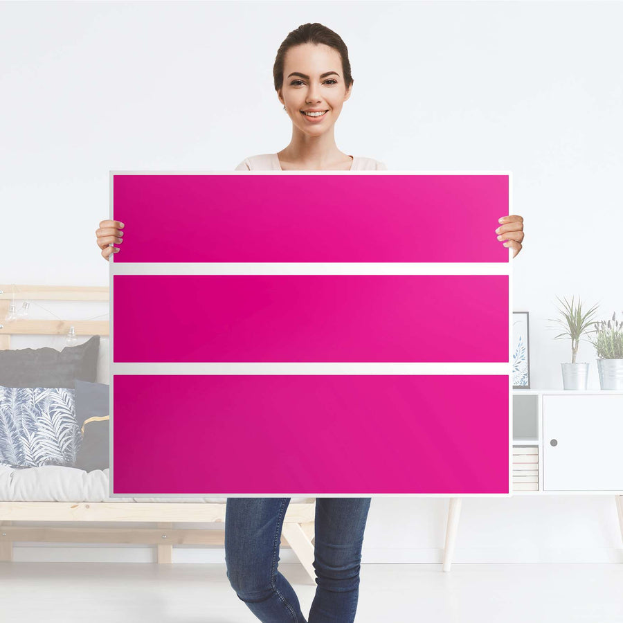 Möbelfolie Pink Dark - IKEA Hemnes Kommode 3 Schubladen - Folie