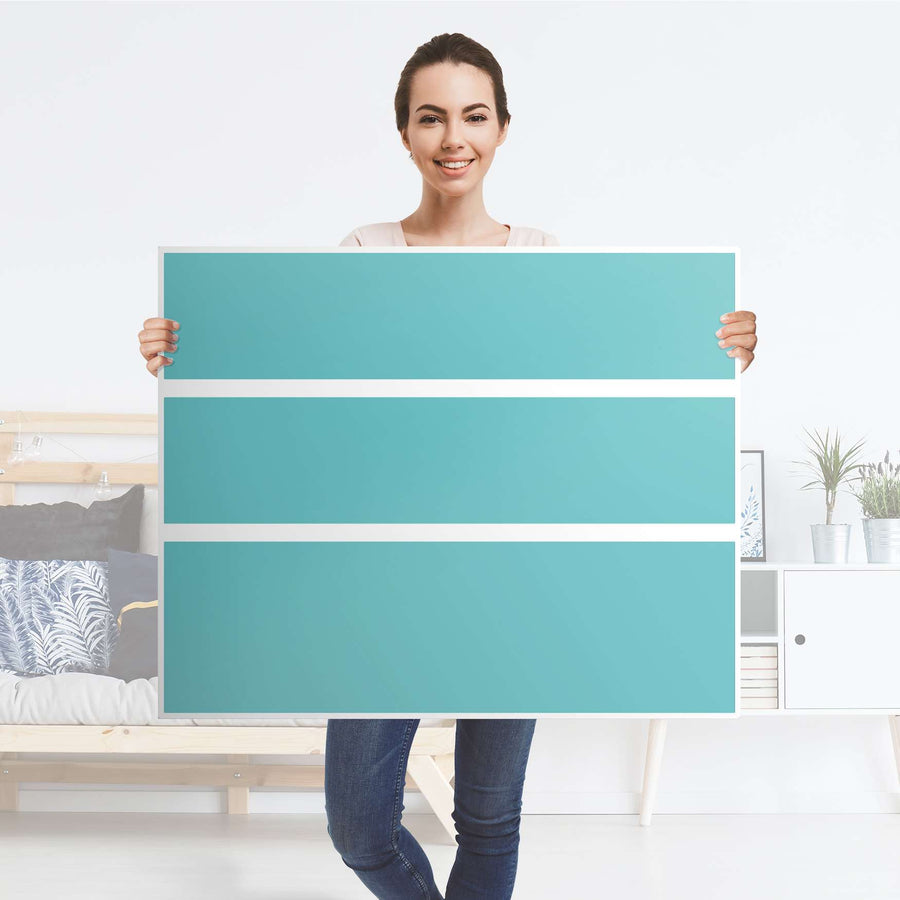 Möbelfolie Türkisgrün Light - IKEA Hemnes Kommode 3 Schubladen - Folie