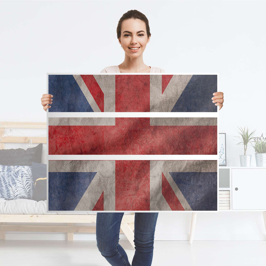 Möbelfolie Union Jack - IKEA Hemnes Kommode 3 Schubladen - Folie