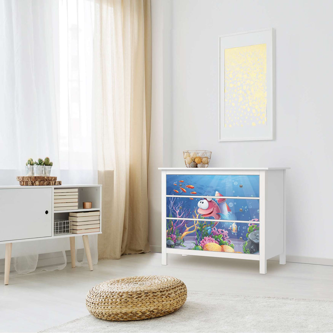 Möbelfolie Bubbles - IKEA Hemnes Kommode 3 Schubladen - Kinderzimmer