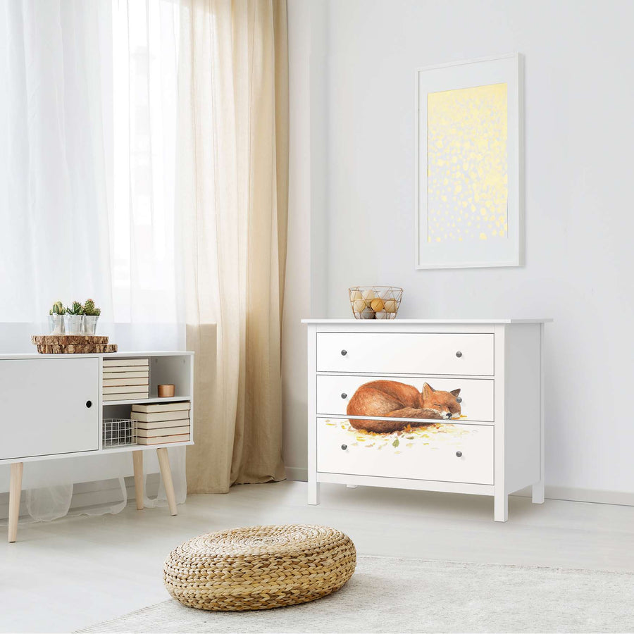 Möbelfolie Fuchs - IKEA Hemnes Kommode 3 Schubladen - Kinderzimmer