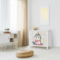 Möbelfolie Rainbow das Einhorn - IKEA Hemnes Kommode 3 Schubladen - Kinderzimmer