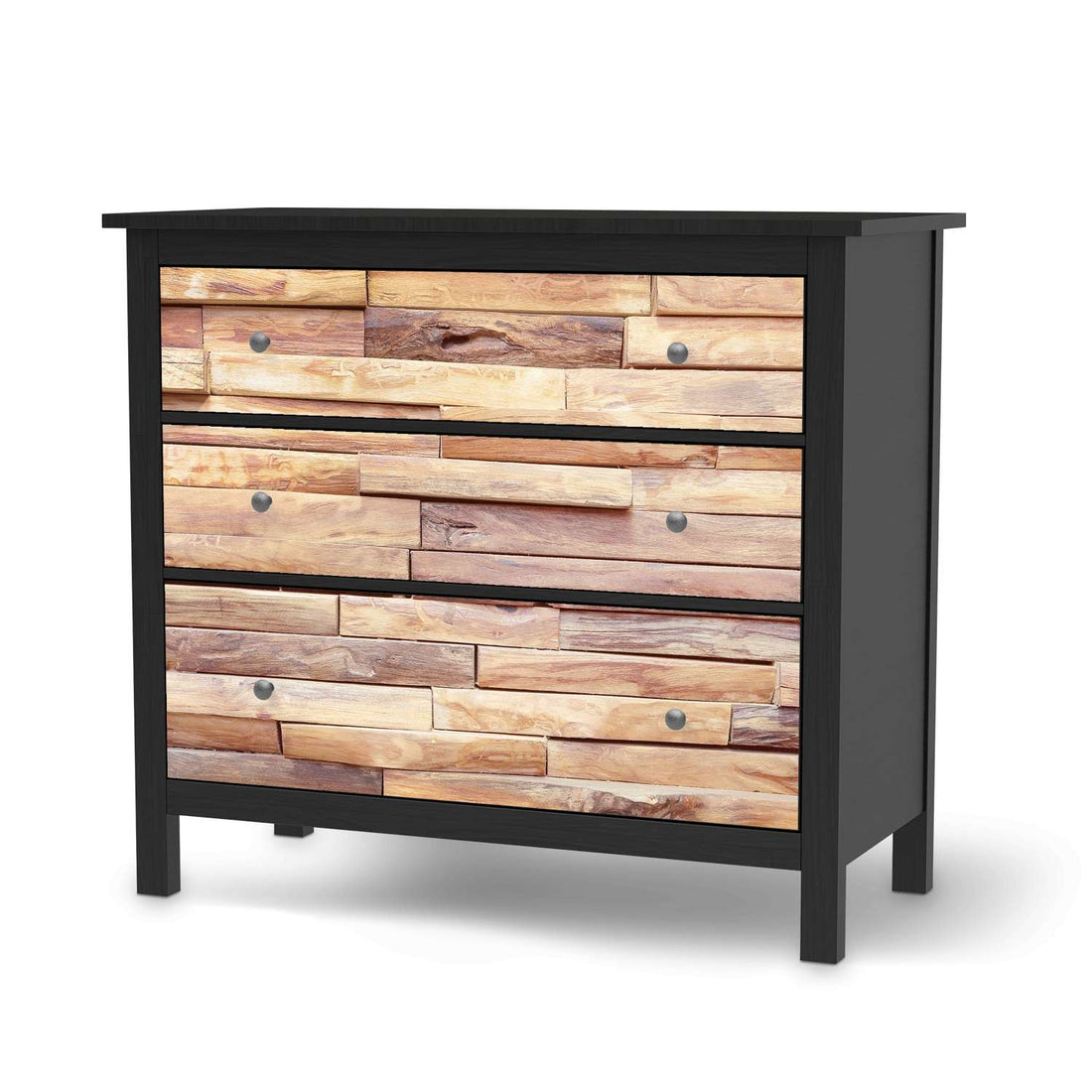 Möbelfolie Artwood - IKEA Hemnes Kommode 3 Schubladen - schwarz