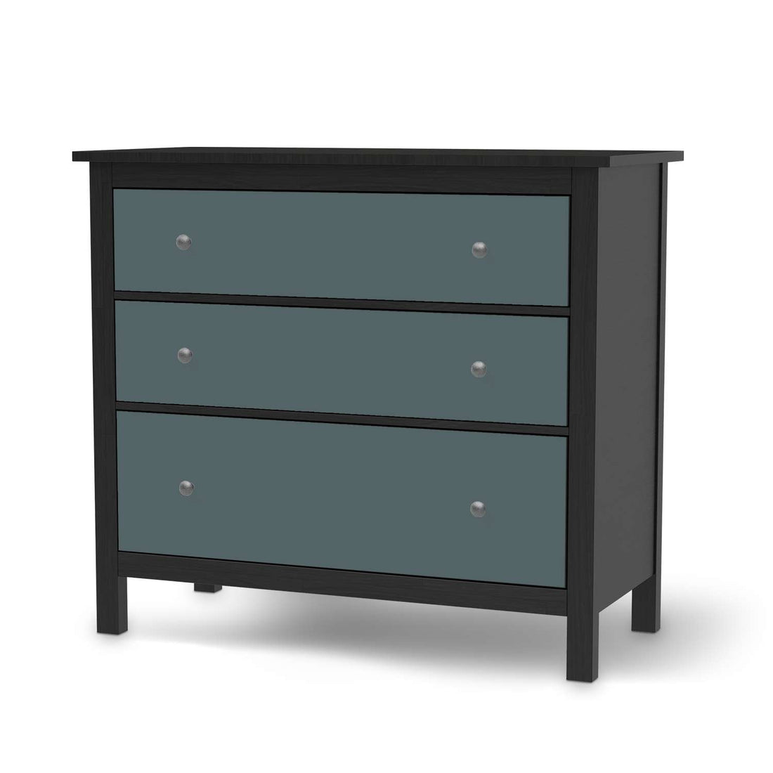 Möbelfolie Blaugrau Light - IKEA Hemnes Kommode 3 Schubladen - schwarz