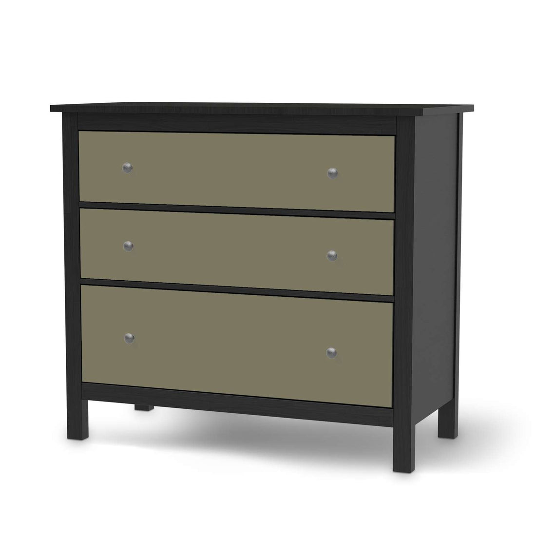 Möbelfolie Braungrau Light - IKEA Hemnes Kommode 3 Schubladen - schwarz