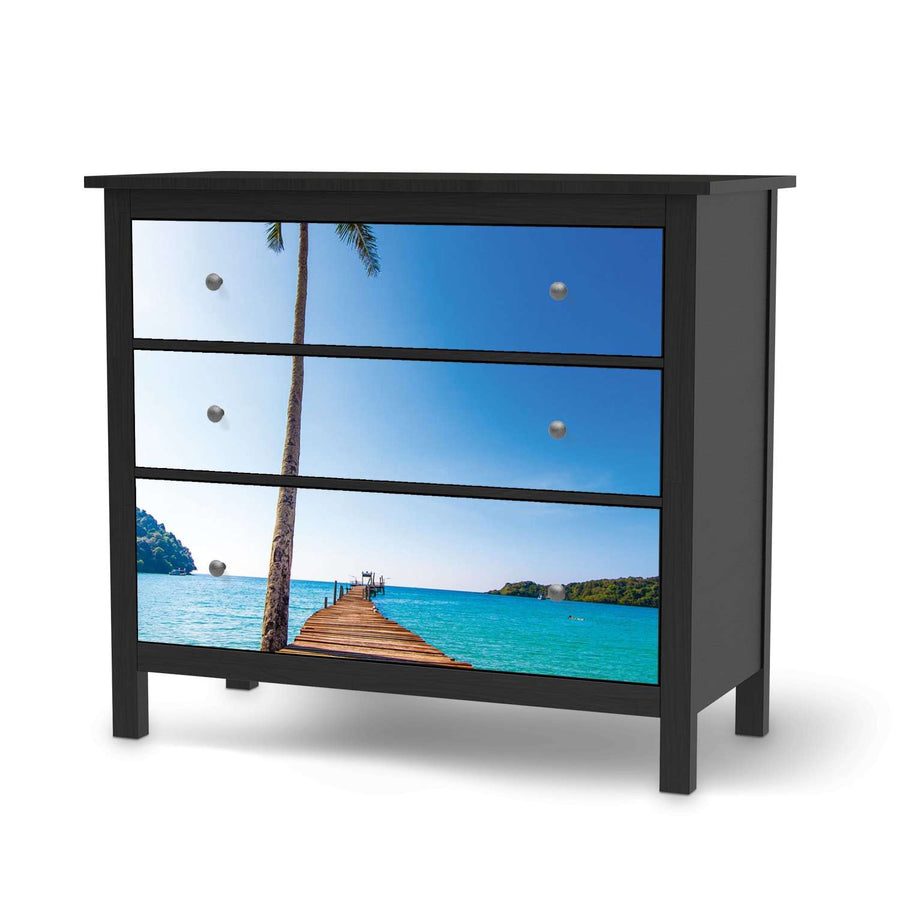 Möbelfolie Caribbean - IKEA Hemnes Kommode 3 Schubladen - schwarz