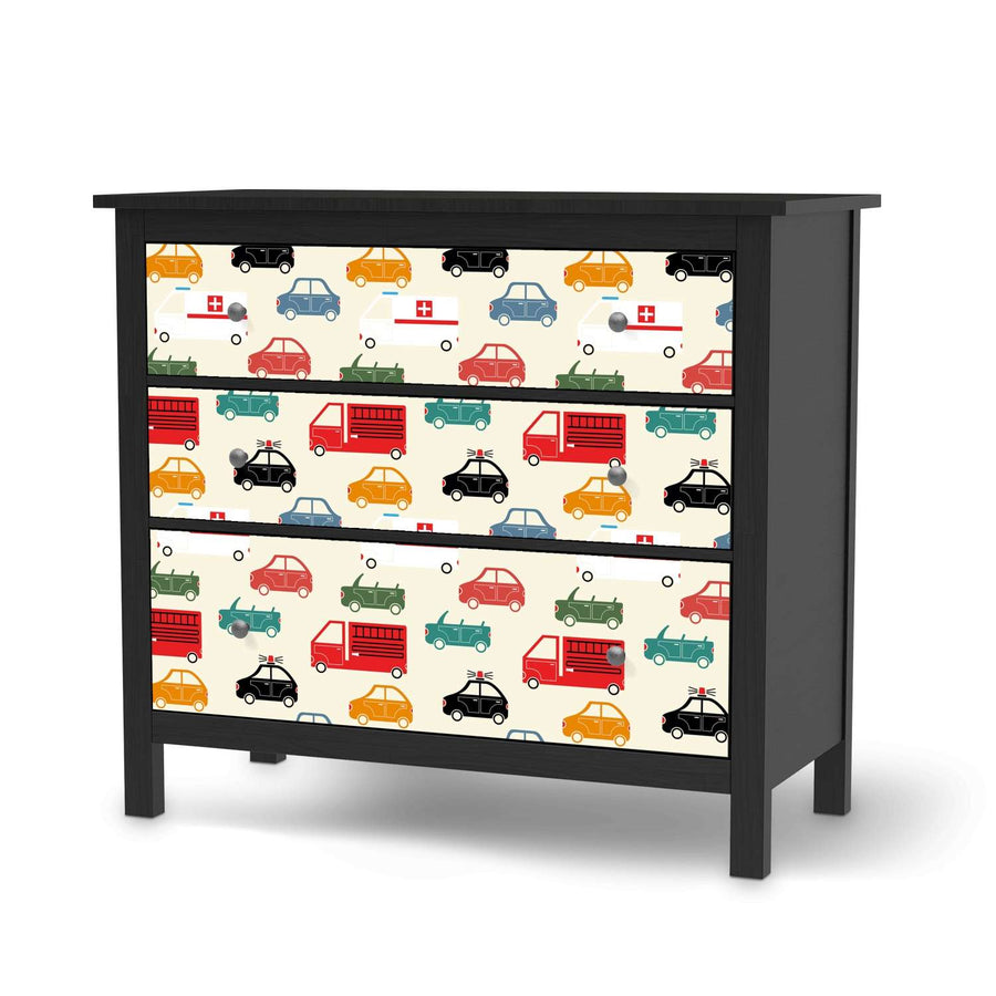 Möbelfolie Cars - IKEA Hemnes Kommode 3 Schubladen - schwarz