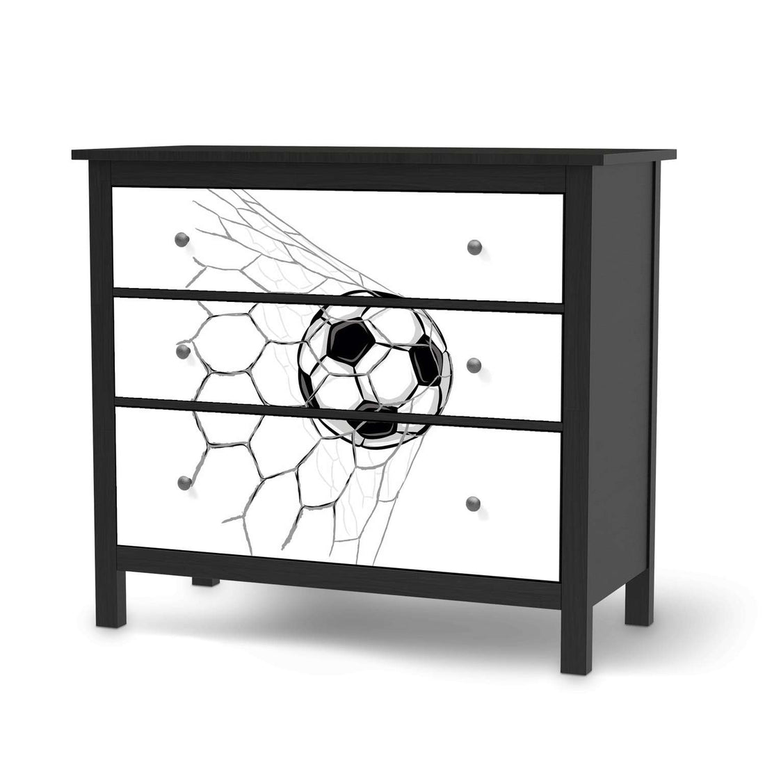 Möbelfolie Eingenetzt - IKEA Hemnes Kommode 3 Schubladen - schwarz