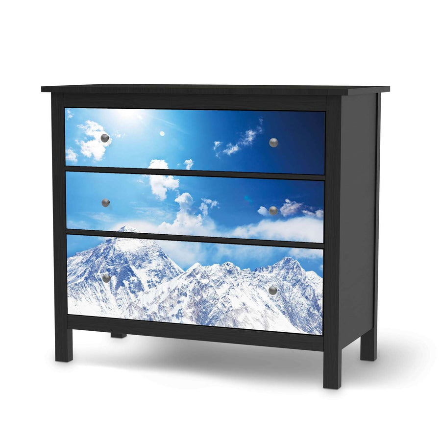 Möbelfolie Everest - IKEA Hemnes Kommode 3 Schubladen - schwarz