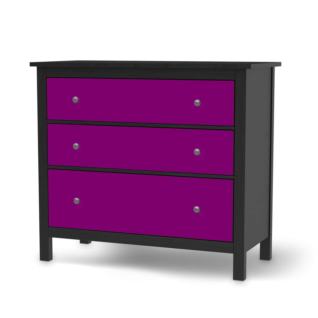 Möbelfolie Flieder Dark - IKEA Hemnes Kommode 3 Schubladen - schwarz