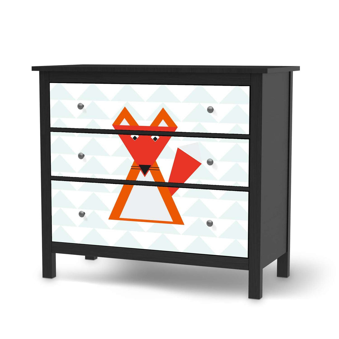 Möbelfolie Füchslein - IKEA Hemnes Kommode 3 Schubladen - schwarz