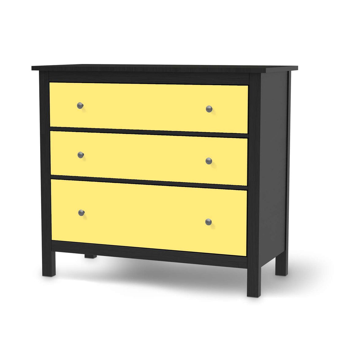 Möbelfolie Gelb Light - IKEA Hemnes Kommode 3 Schubladen - schwarz
