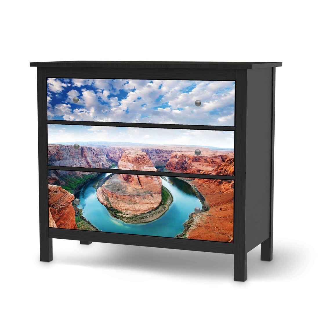 Möbelfolie Grand Canyon - IKEA Hemnes Kommode 3 Schubladen - schwarz