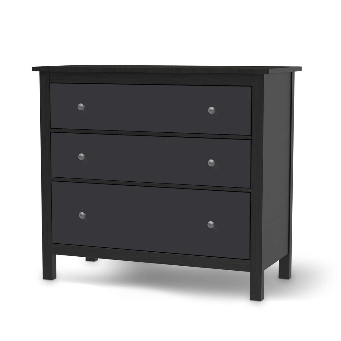 Möbelfolie Grau Dark - IKEA Hemnes Kommode 3 Schubladen - schwarz
