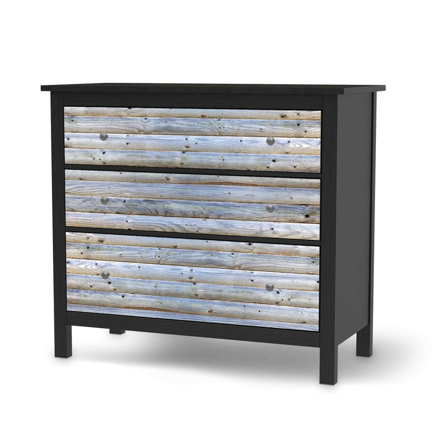 Möbelfolie Greyhound - IKEA Hemnes Kommode 3 Schubladen - schwarz