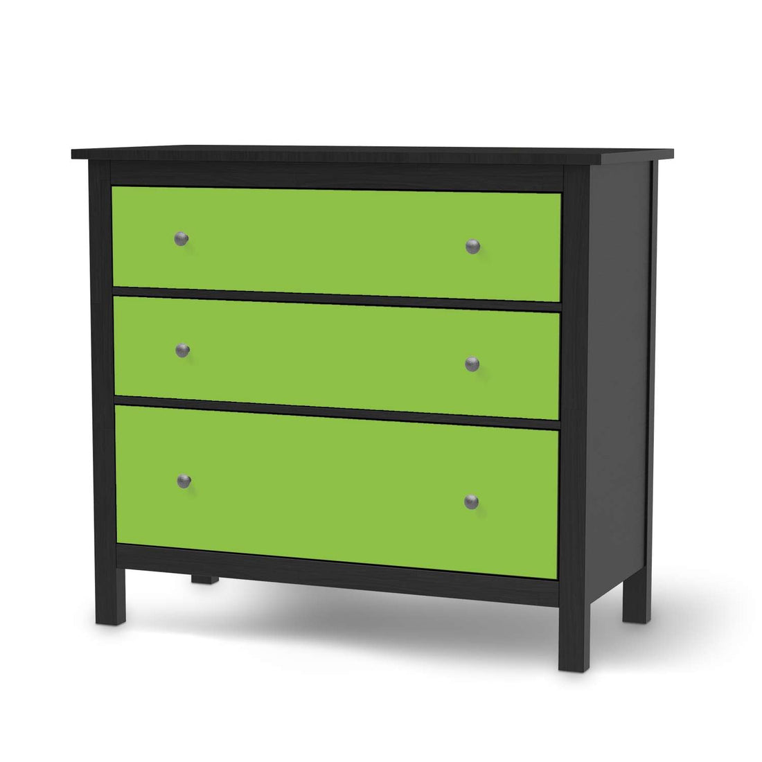 Möbelfolie Hellgrün Dark - IKEA Hemnes Kommode 3 Schubladen - schwarz