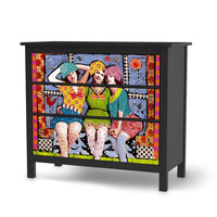 Möbelfolie Her mit dem schönen Leben - IKEA Hemnes Kommode 3 Schubladen - schwarz