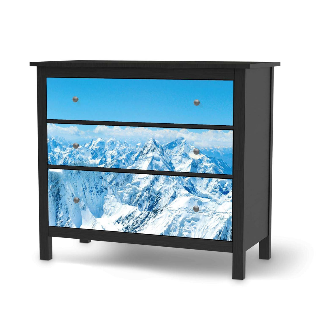 Möbelfolie Himalaya - IKEA Hemnes Kommode 3 Schubladen - schwarz