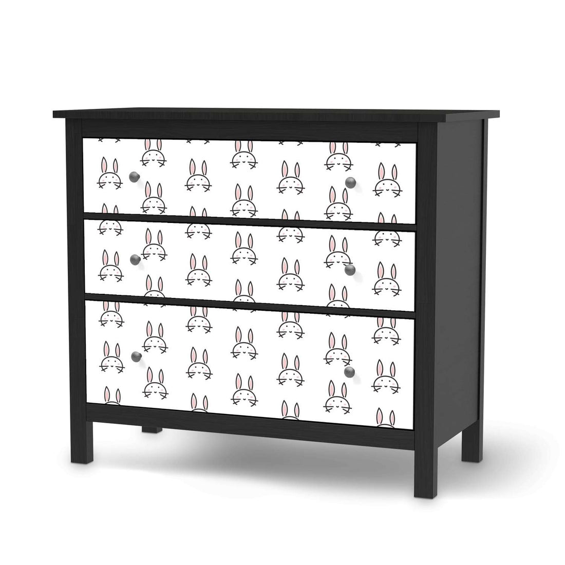 Möbelfolie Hoppel - IKEA Hemnes Kommode 3 Schubladen - schwarz