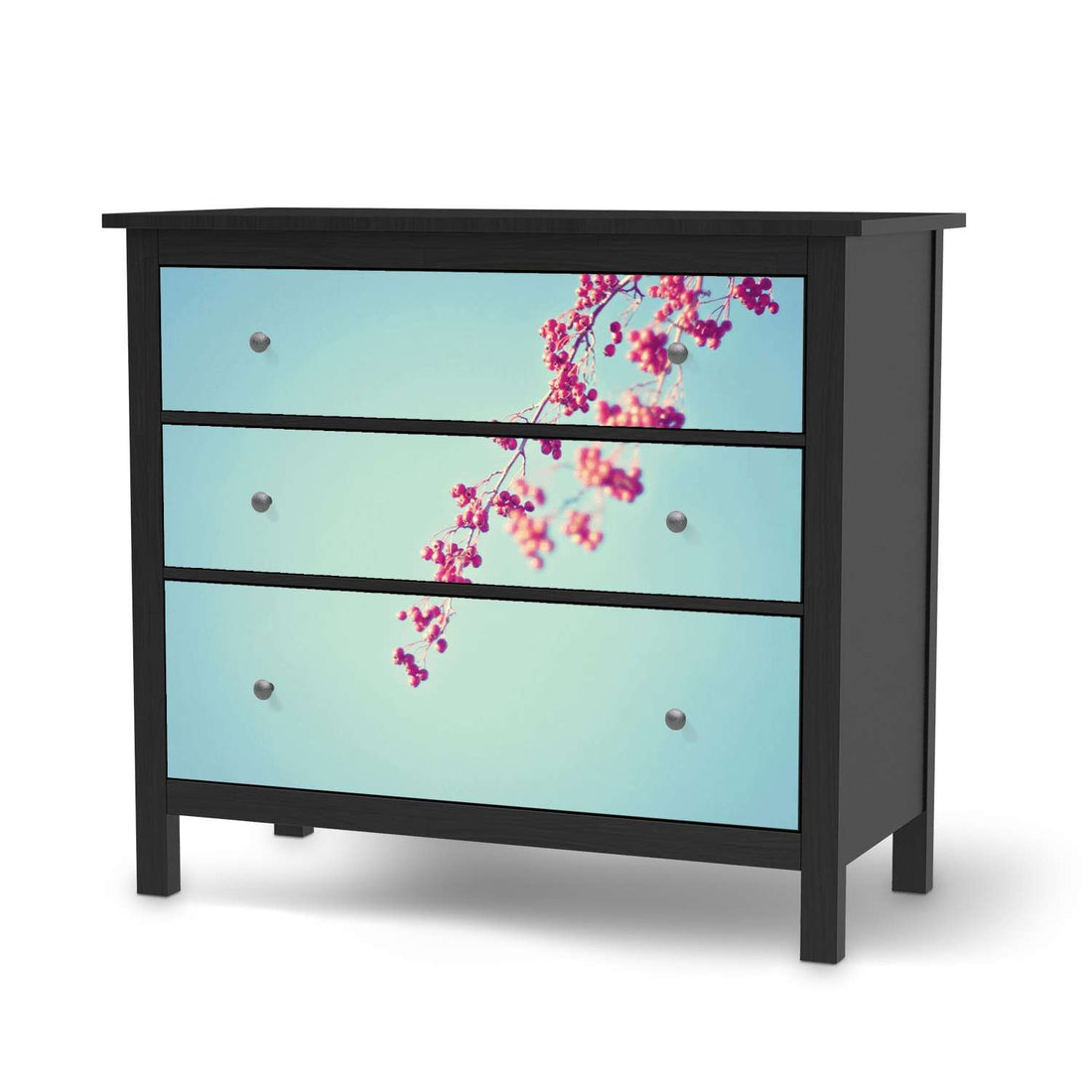 Möbelfolie Ikebana für Anfänger - IKEA Hemnes Kommode 3 Schubladen - schwarz