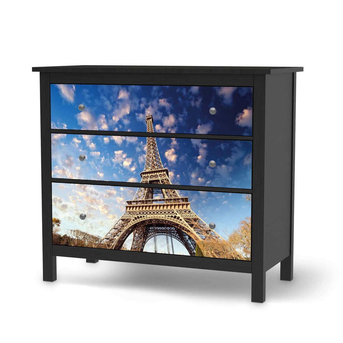 Möbelfolie La Tour Eiffel - IKEA Hemnes Kommode 3 Schubladen - schwarz