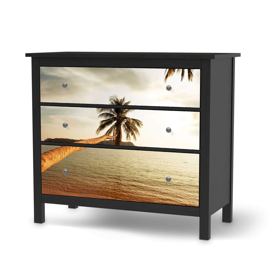 Möbelfolie Paradise - IKEA Hemnes Kommode 3 Schubladen - schwarz
