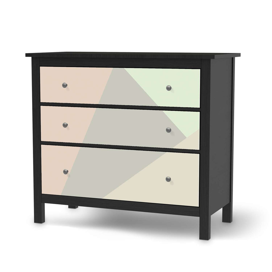 Möbelfolie Pastell Geometrik - IKEA Hemnes Kommode 3 Schubladen - schwarz